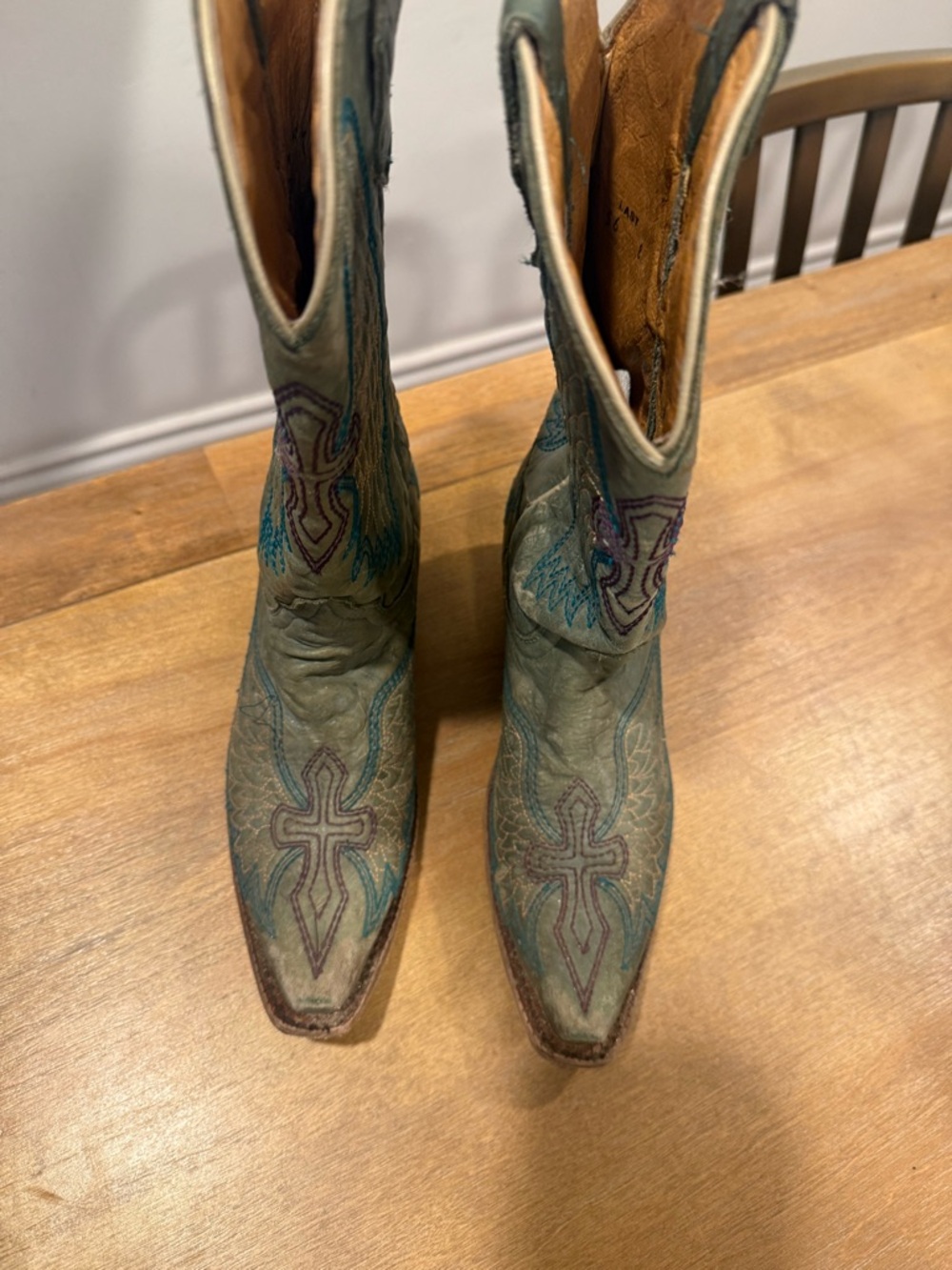 Corral Kids Teal Green and Turquoise Embroidered Cowboy Boots